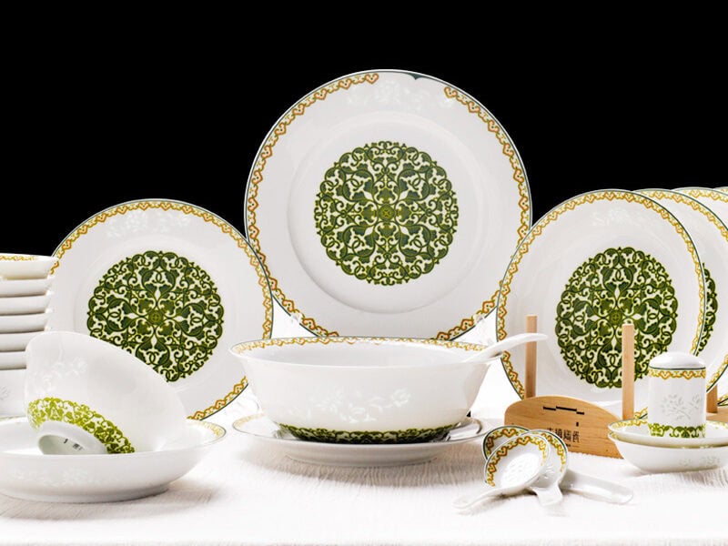 Ceramic Dinnerware Set: Heart to Heart (Floral Motif)