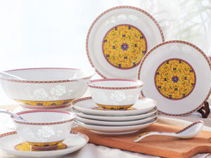 Ceramic Dinnerware Set: Wealth and Treasure Abound