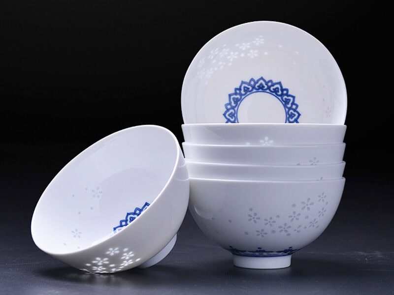 Ceramic Bowl Set: Blooming Star Blossom (Small-footed Bowl)