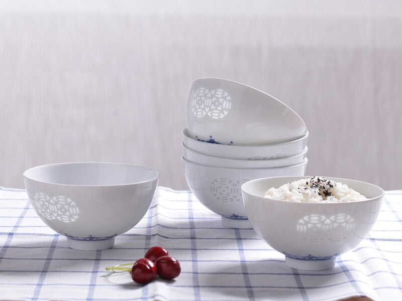 Ceramic Bowl Set: Wealth and Treasure Arrive (Small-footed Bowl)