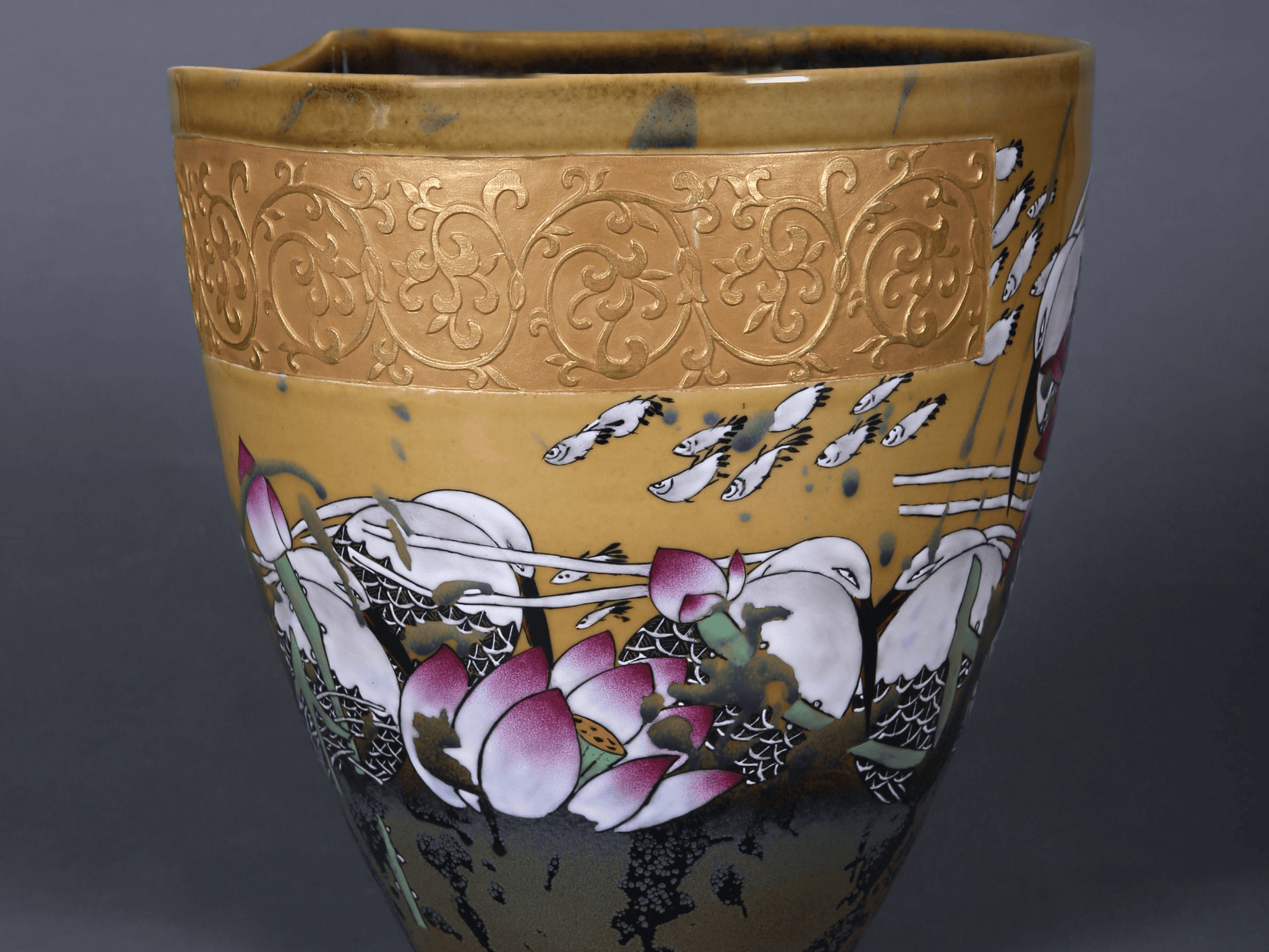 Chinese Porcelain Cup | Lotus and Crane Collection I
