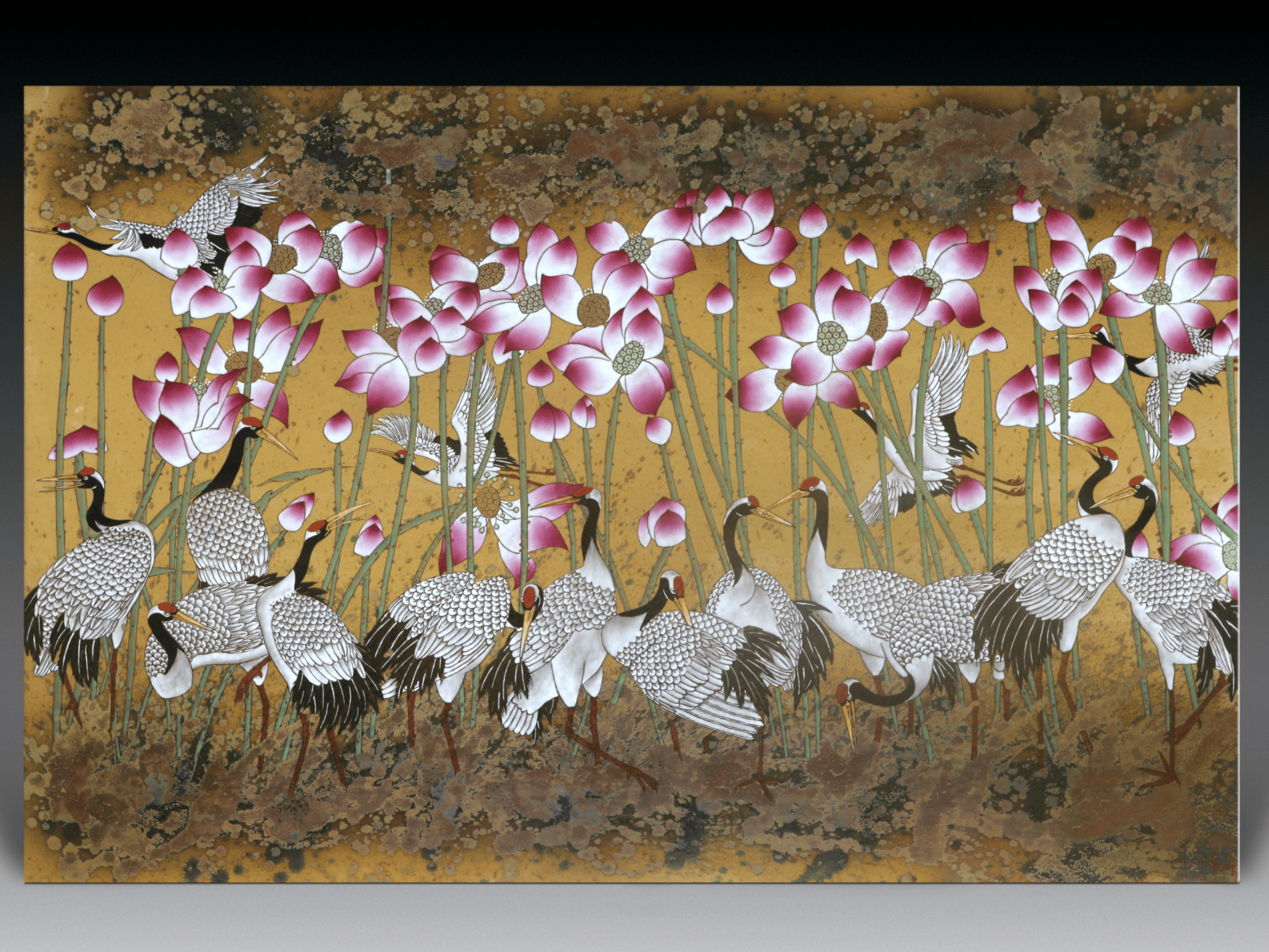 Jingdezhen Ceramic Plaque | Lotus and Crane Collection II