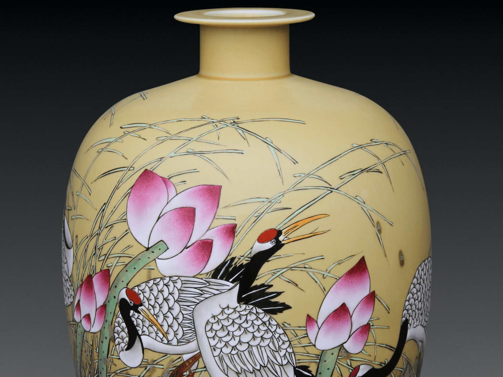 Jingdezhen Ceramic Vase | Lotus and Crane Collection V