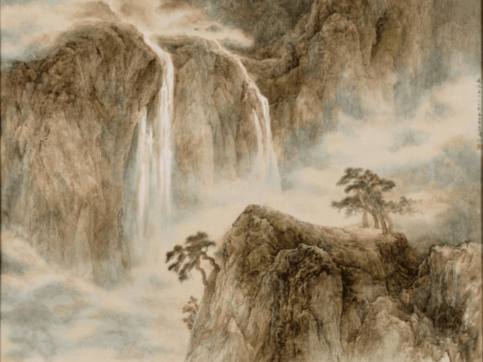 Picturesque Rivers and Mountains Ceramic Plaque