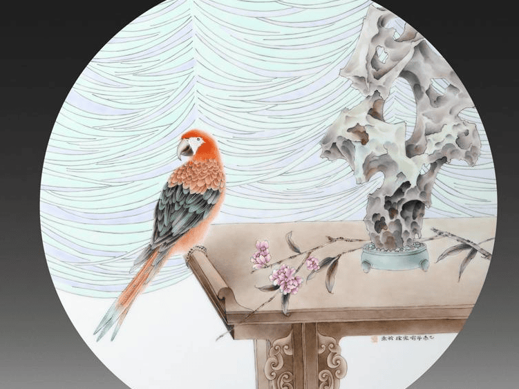 Polychrome Circular Ceramic Plaque I
