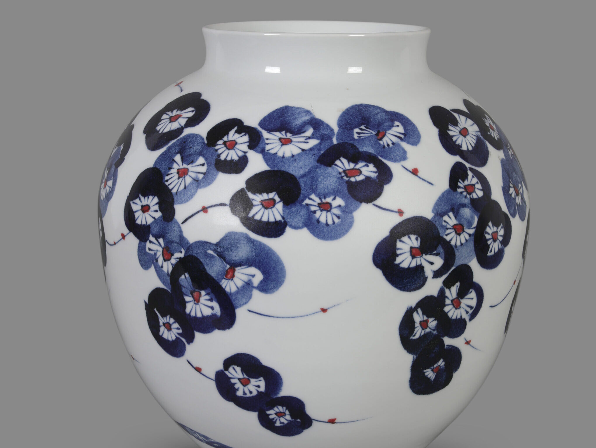 Jingdezhen Ceramic Jar: Spherical Jar with Blossom Motifs I