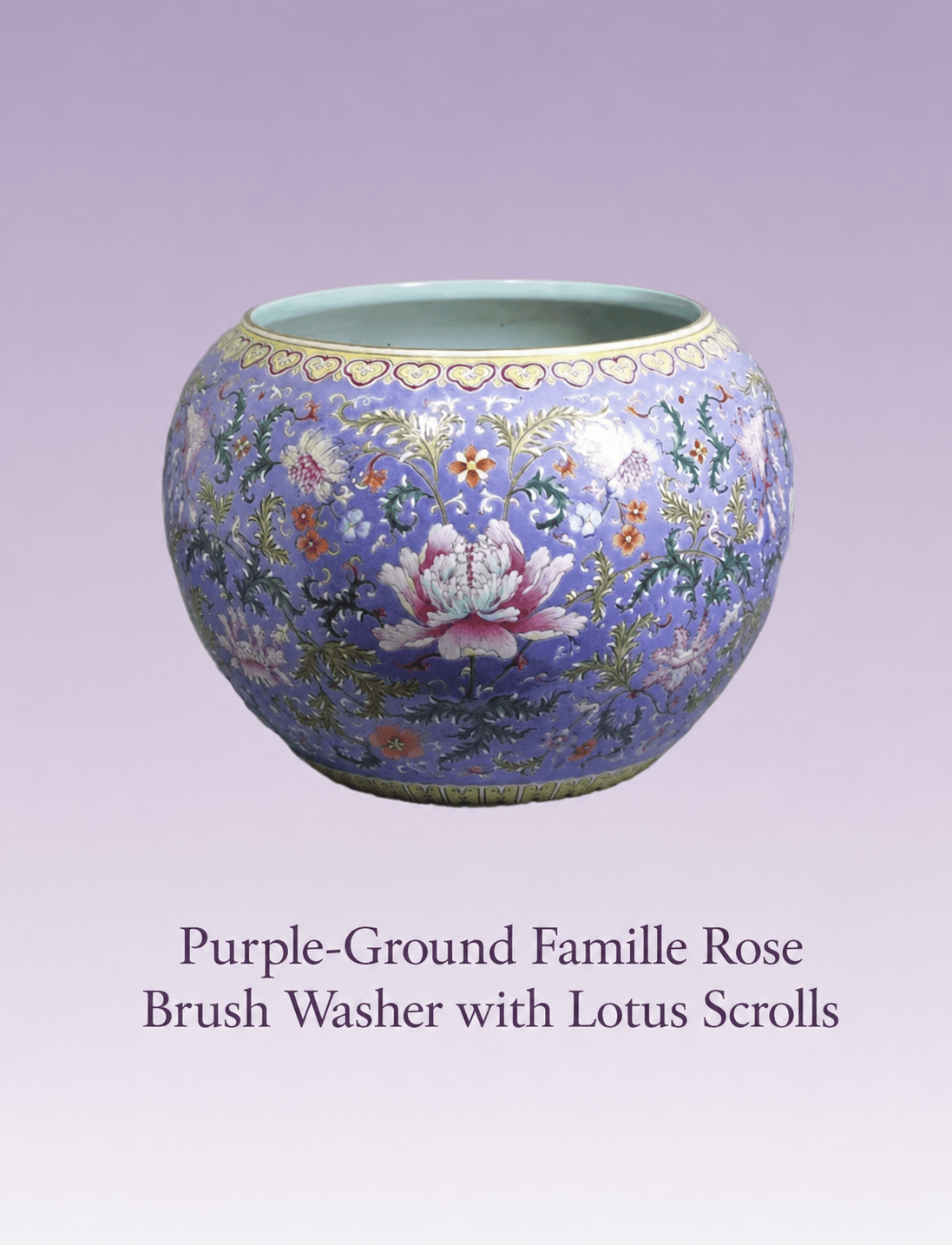 Antique Porcelain No. 6: Purple-Ground Famille Rose Scholar’s Brush Washer